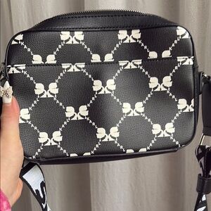 KARL LAGERFELD Black and White Crossbody Bag